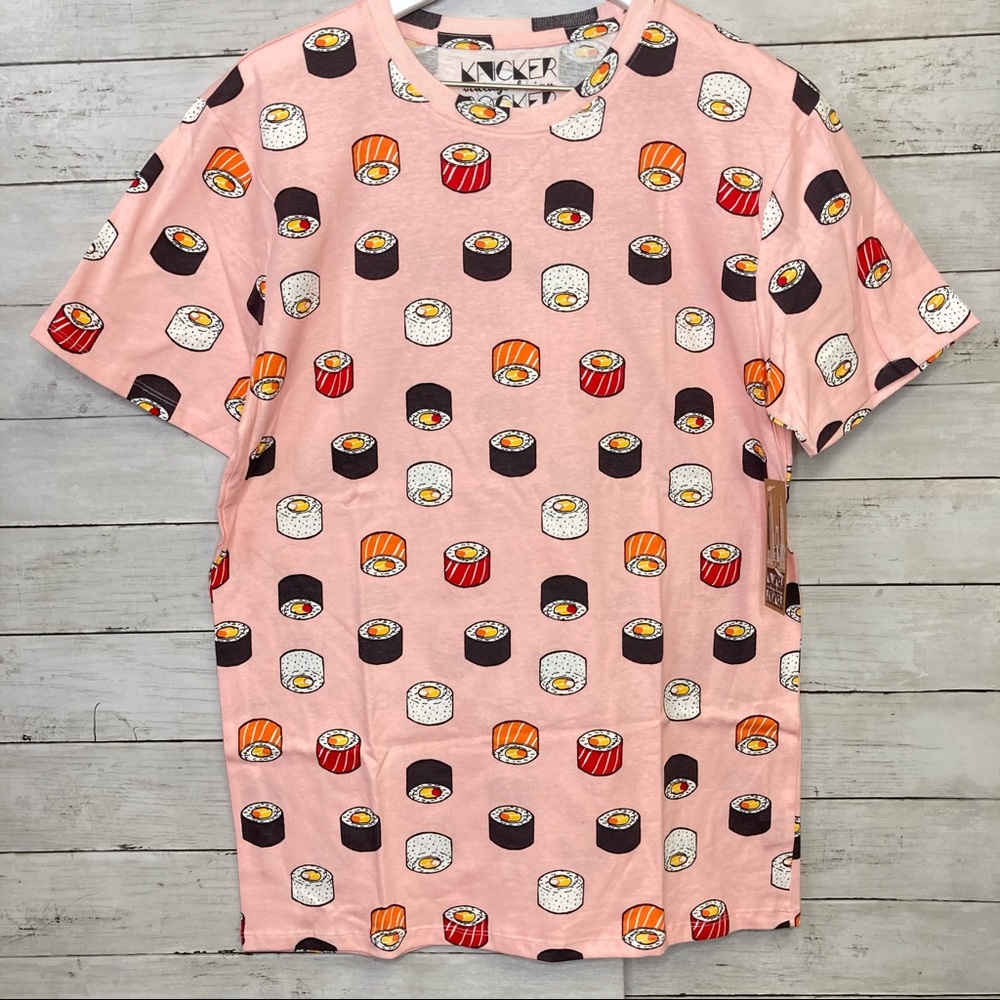 Knicker Bocker Sushi Print T Shirt Size Medium